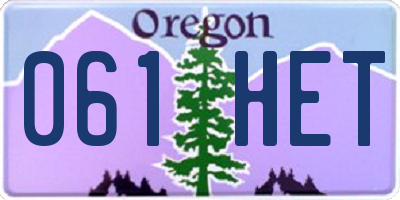 OR license plate 061HET