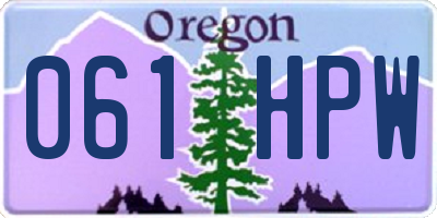 OR license plate 061HPW