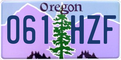 OR license plate 061HZF