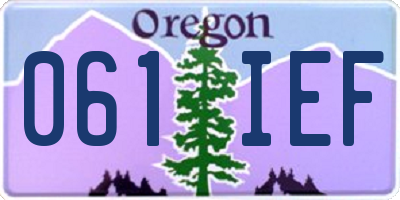 OR license plate 061IEF