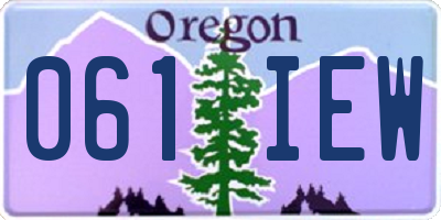 OR license plate 061IEW
