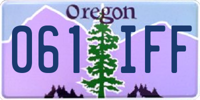 OR license plate 061IFF