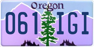 OR license plate 061IGI