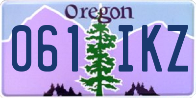 OR license plate 061IKZ