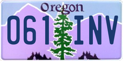OR license plate 061INV