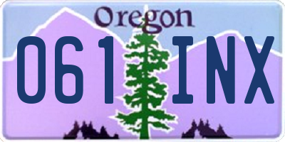 OR license plate 061INX