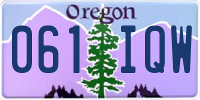 OR license plate 061IQW