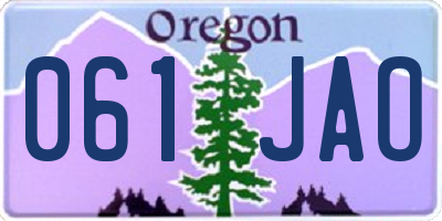 OR license plate 061JAO