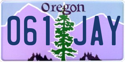 OR license plate 061JAY