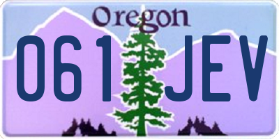 OR license plate 061JEV
