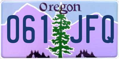 OR license plate 061JFQ