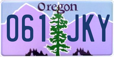 OR license plate 061JKY