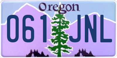 OR license plate 061JNL