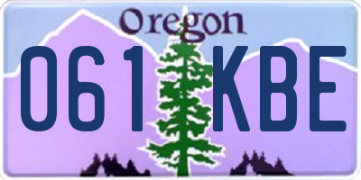 OR license plate 061KBE