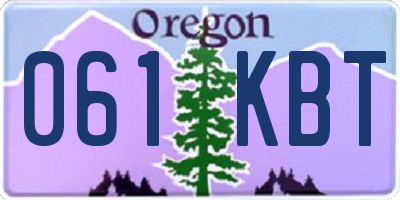 OR license plate 061KBT