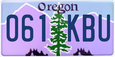 OR license plate 061KBU