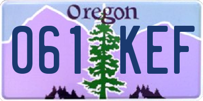 OR license plate 061KEF