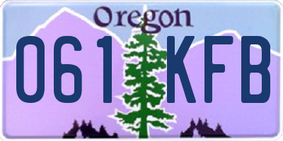 OR license plate 061KFB