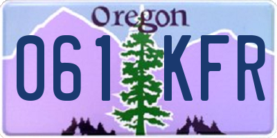 OR license plate 061KFR