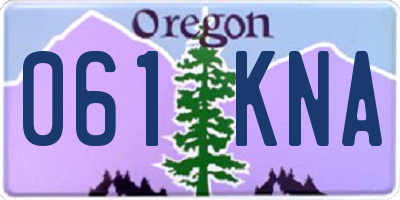 OR license plate 061KNA