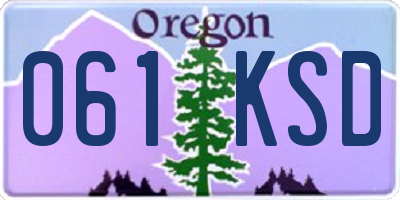 OR license plate 061KSD