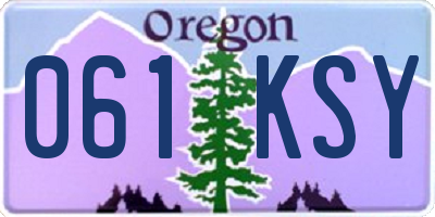OR license plate 061KSY
