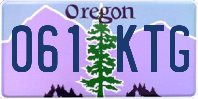 OR license plate 061KTG