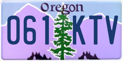 OR license plate 061KTV