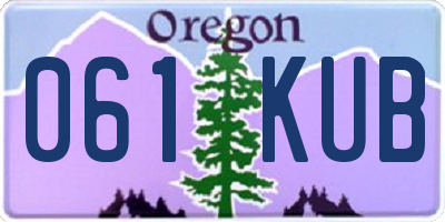 OR license plate 061KUB