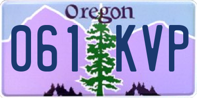 OR license plate 061KVP