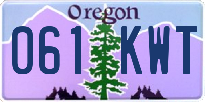 OR license plate 061KWT