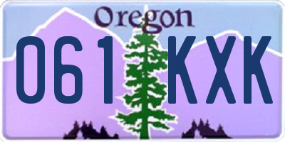 OR license plate 061KXK