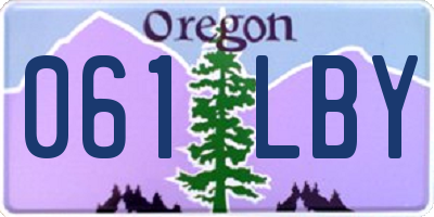 OR license plate 061LBY