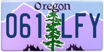 OR license plate 061LFY