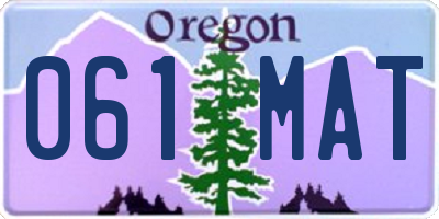 OR license plate 061MAT