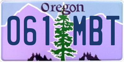 OR license plate 061MBT
