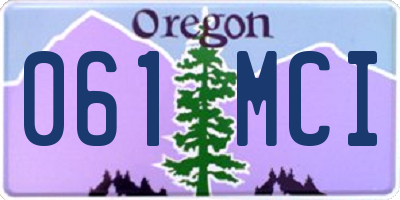 OR license plate 061MCI