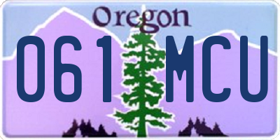 OR license plate 061MCU