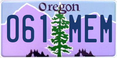 OR license plate 061MEM