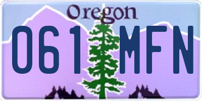 OR license plate 061MFN