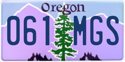 OR license plate 061MGS
