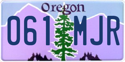 OR license plate 061MJR