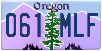 OR license plate 061MLF