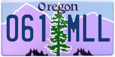 OR license plate 061MLL