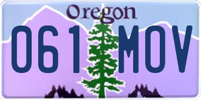OR license plate 061MOV
