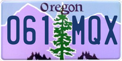 OR license plate 061MQX