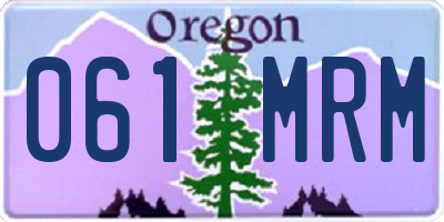 OR license plate 061MRM