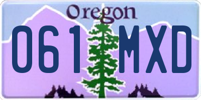 OR license plate 061MXD