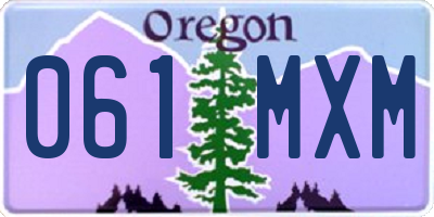 OR license plate 061MXM