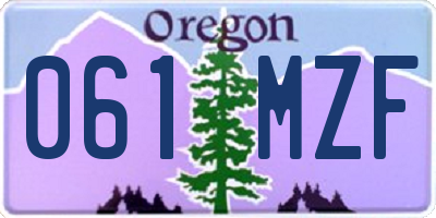 OR license plate 061MZF